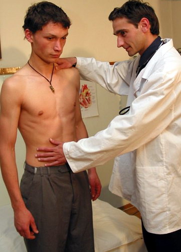 young boy medical exam