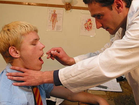 young boy medical checkup